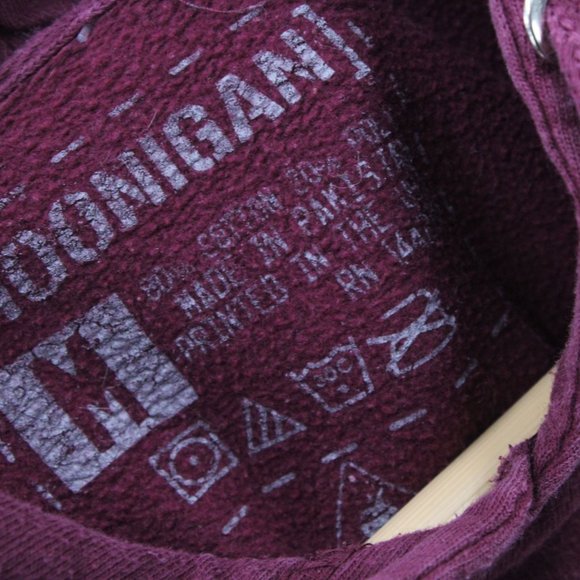 HOONIGAN Hoodie Sweatshirt Unisex Red Pullover Long Sleeve Big Graphic Medium - Picture 7 of 10